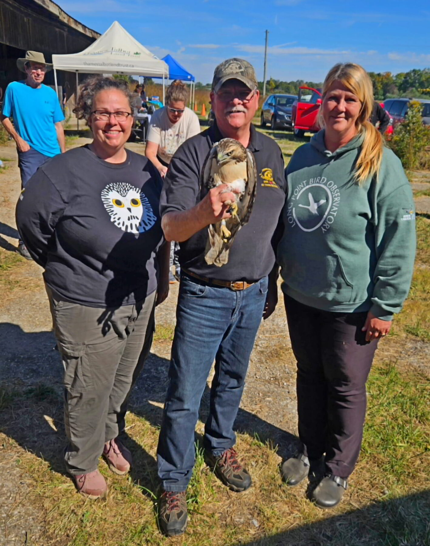 Al with Red-tail and Rebecca and Trish